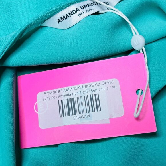 NEW AMANDA UPRICHARD Lamarca Dress In Serpentine Turquoise Size XL - Picture 7 of 9